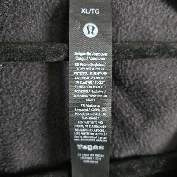 Lululemon Fleece Snap Front Sweater Mens SZ XL Black - Picture 2 of 6